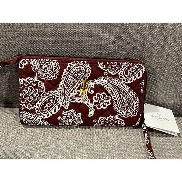 NWT Vera Bradley Arizona State University RFID Front Zip Wristlet - Picture 3 of 5